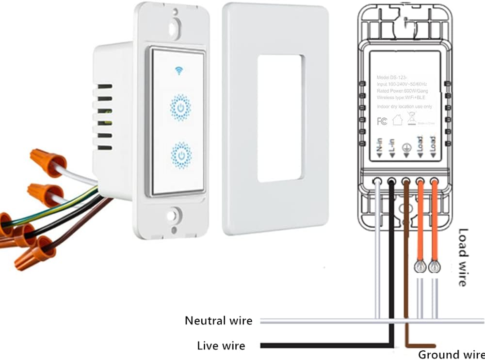 Smart WiFi Switch - Wireless Smartphone Controlled Wall Light Switch