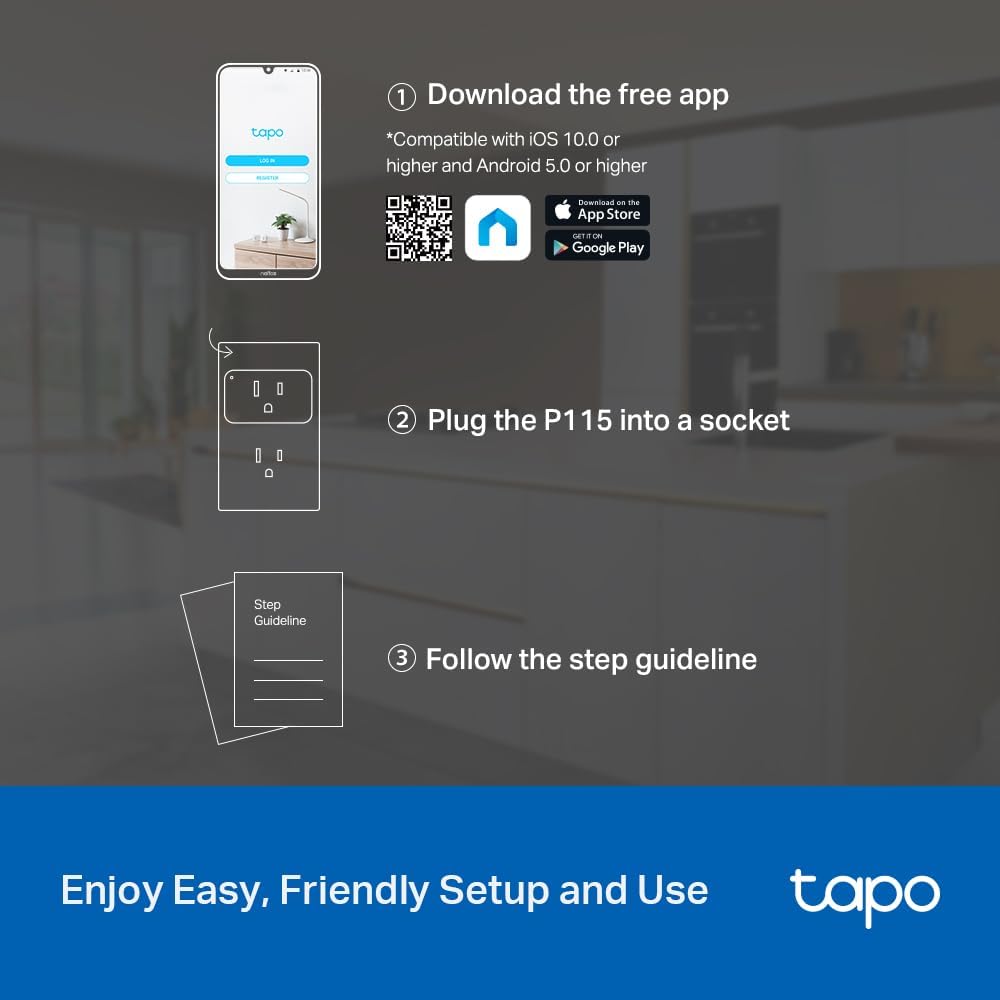 TP-Link 𝗧𝗮𝗽𝗼 Smart Plug Wi-Fi Mini, Energy Monitoring