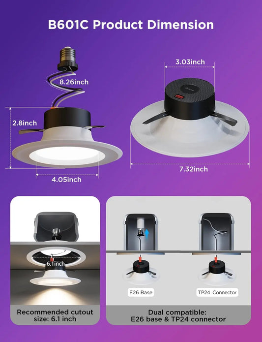 Govee Smart Lighting | Retrofit Recessed LED Lights for Home