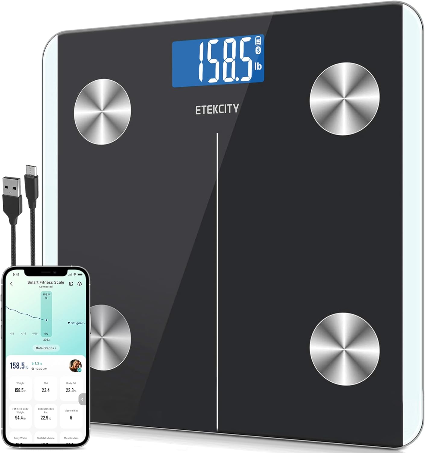 Etekcity Smart Rechargeable Body Fat Scale