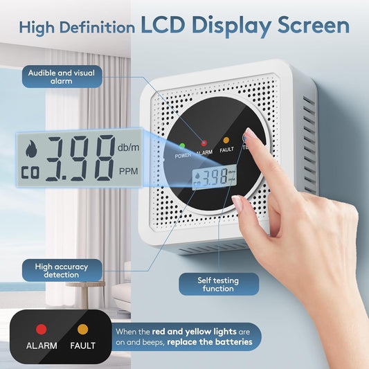 3 Packs, 2-in-1,Smoke Carbon Monoxide Detector