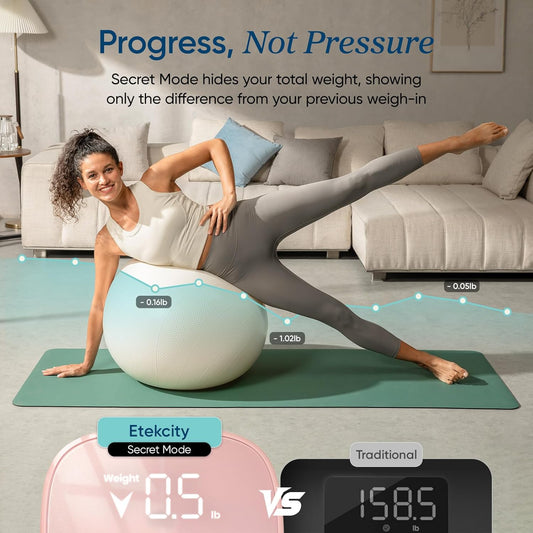 Etekcity Rechargeable Pink Smart Scale for Body Weight