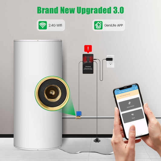 WiFi Water Leak Detector with Automatic Shutoff Valve