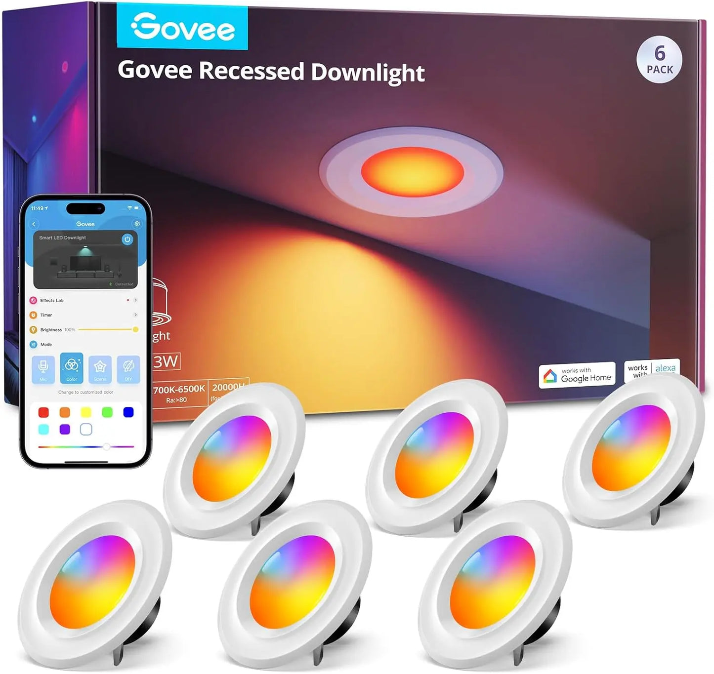 Govee Smart Lighting | Retrofit Recessed LED Lights for Home