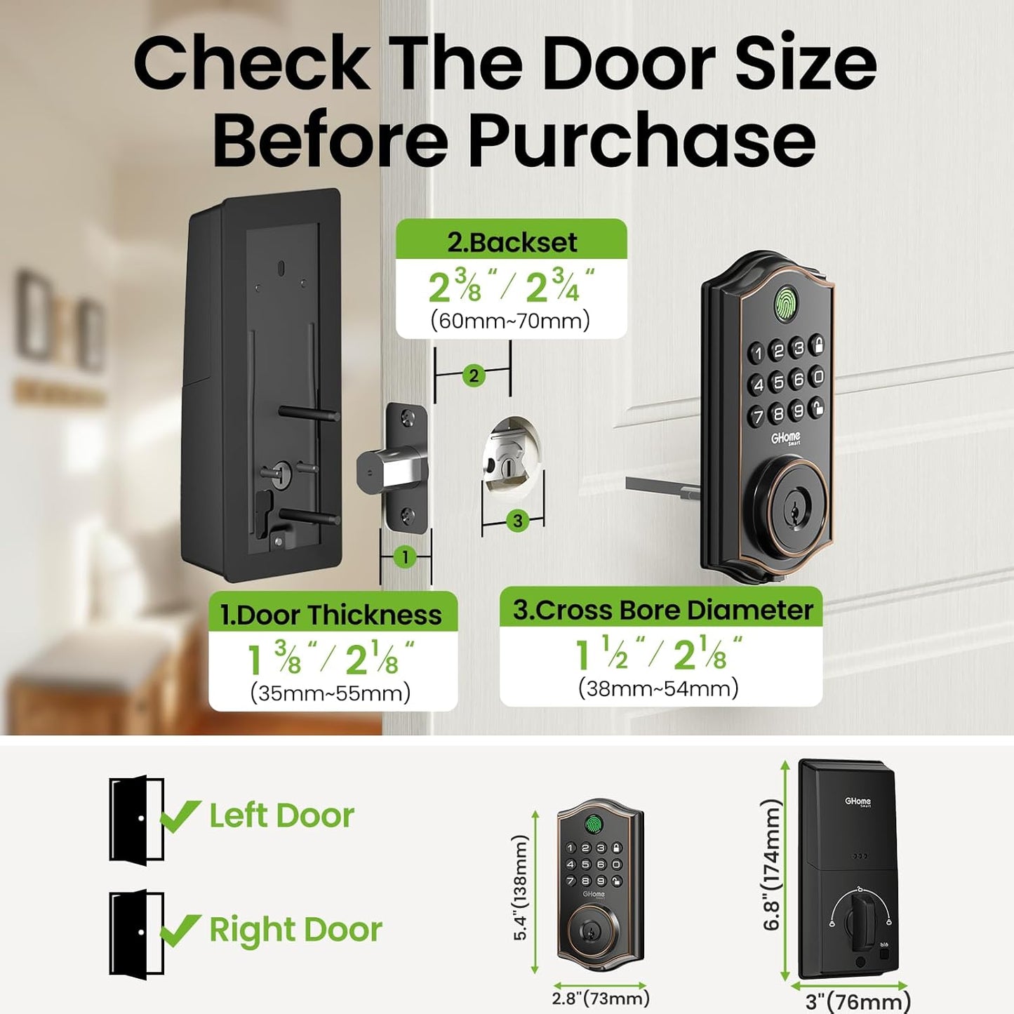 GHome Smart Deadbolt Lock for Front Door