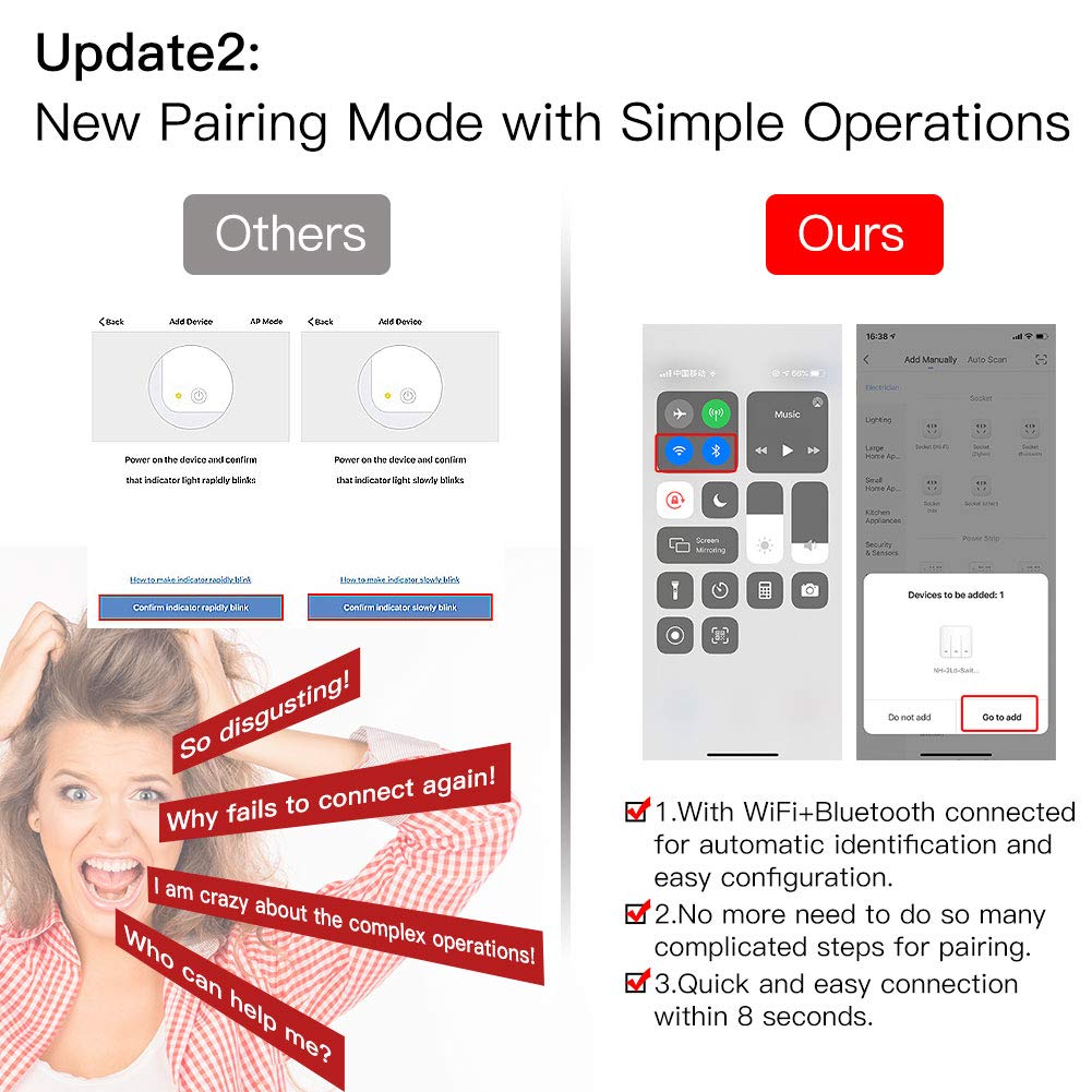 MOES 2.4GHz WiFi Wall Touch Smart Switch