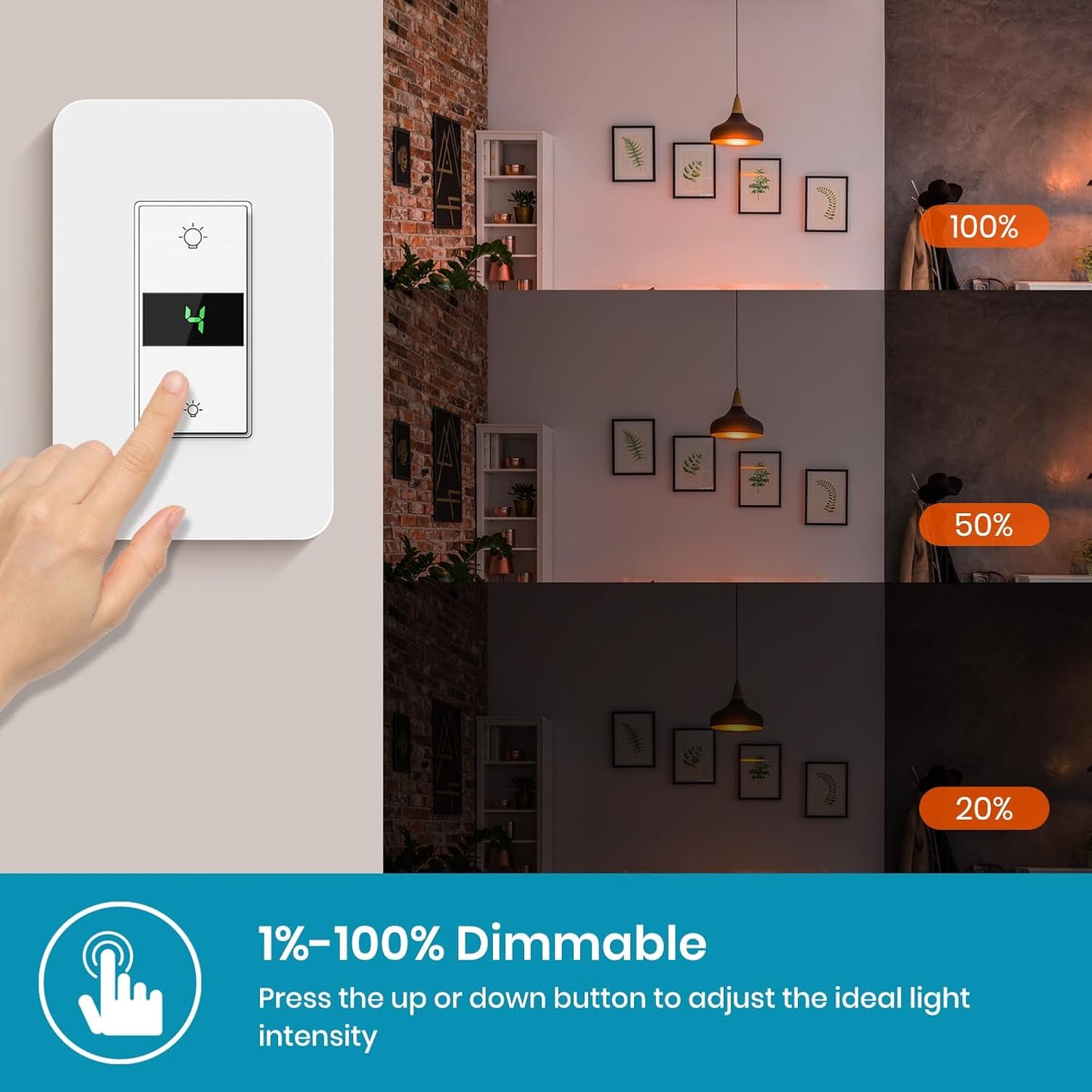 Milfra Smart Dimmer Switch 2Gang