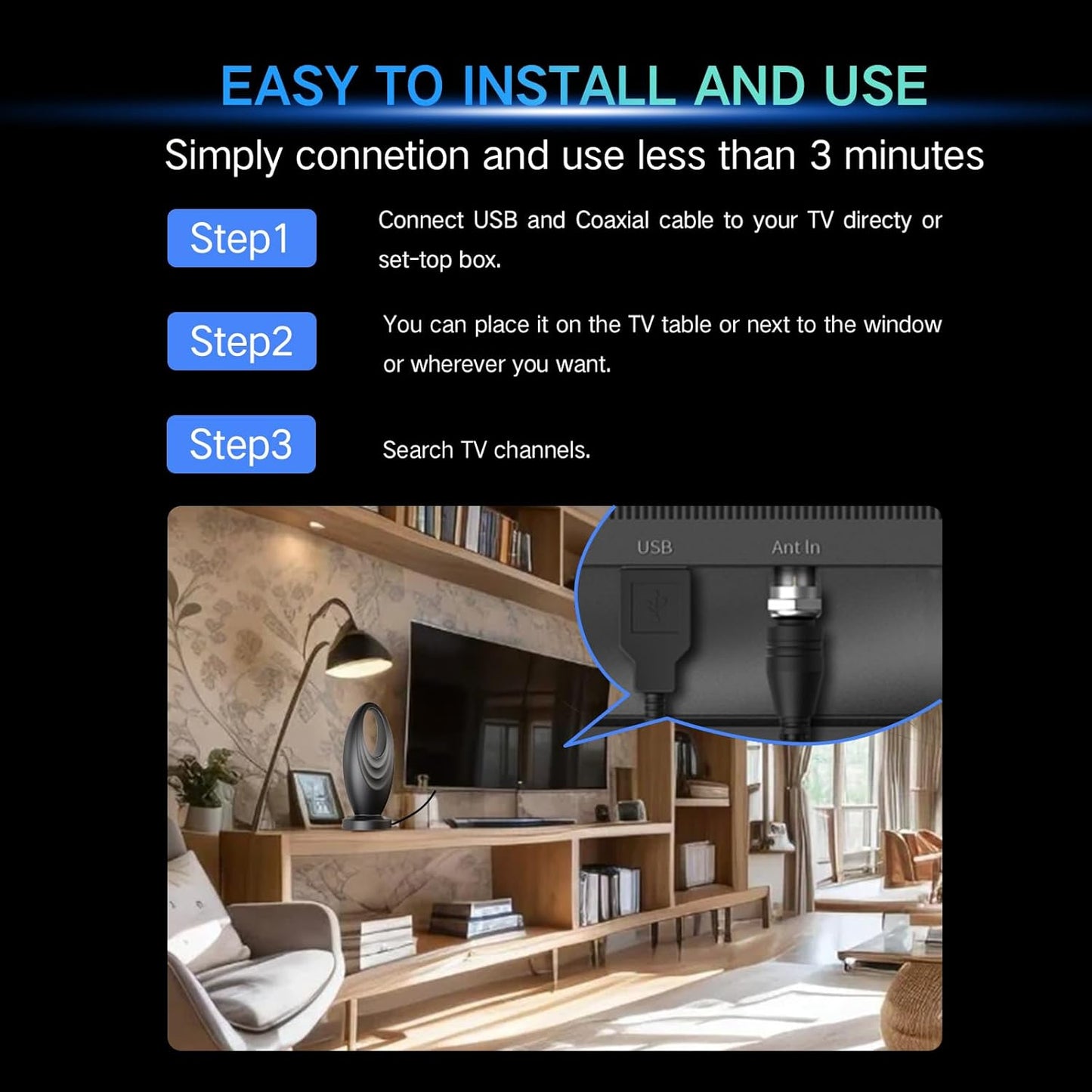 2025 TV Antenna for Smart TV and Old TV