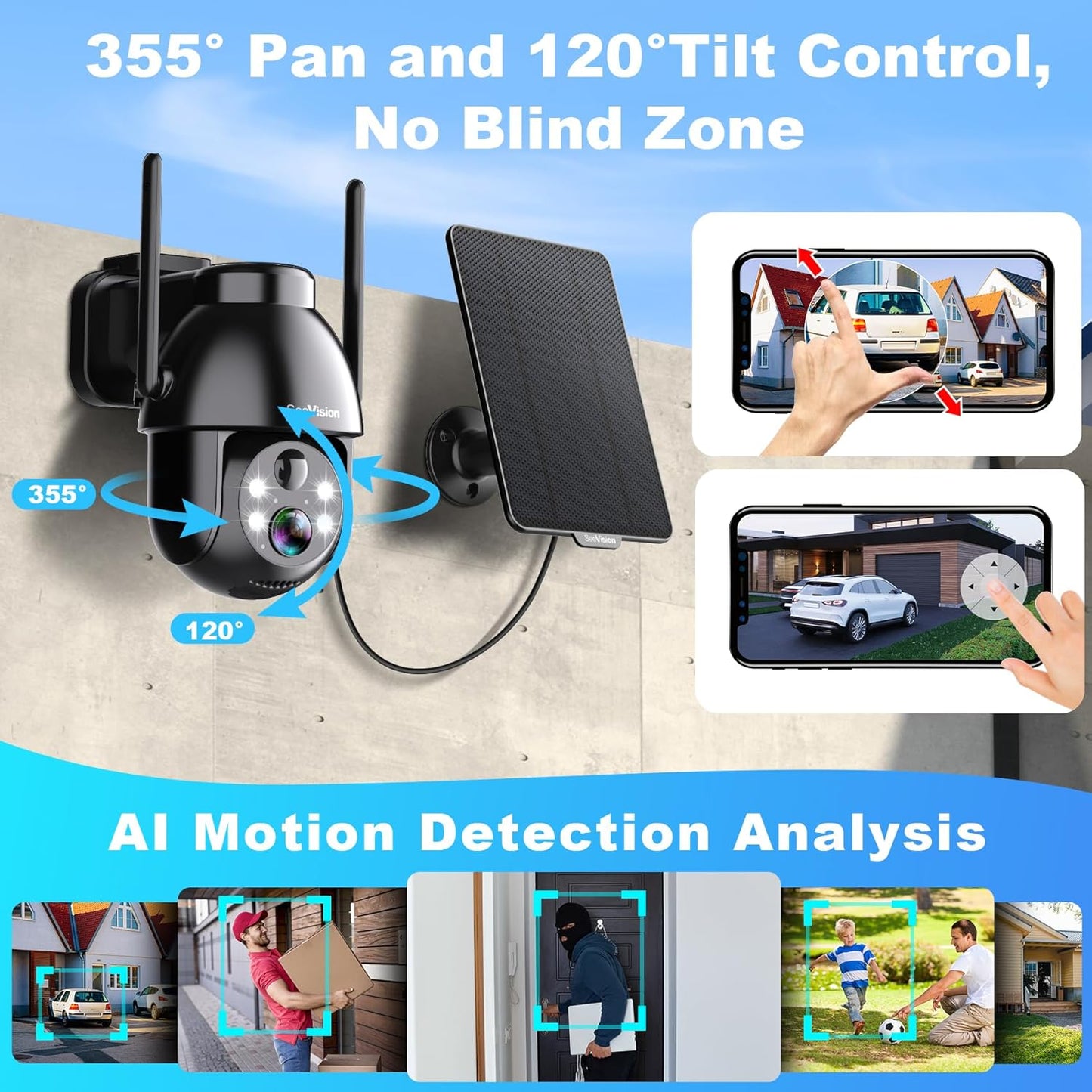 Solar Security Cameras Wireless Outdoor