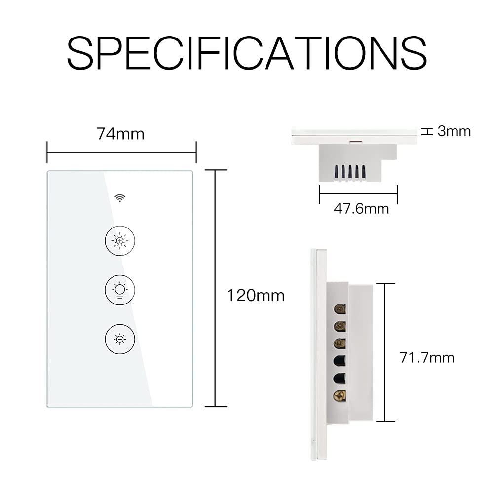 MOES 2.4GHz WiFi Wall Touch Smart Switch