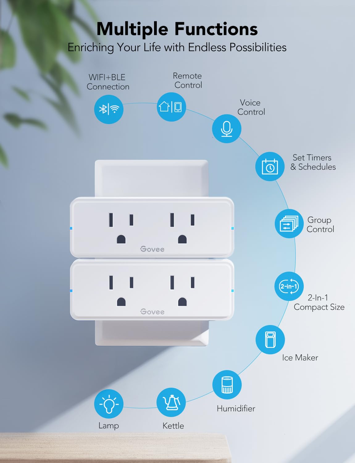 Govee Dual Smart Plug 2 Pack