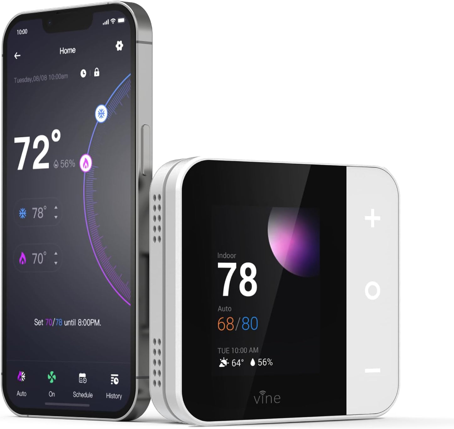 Vine Thermostat for Home with Touchscreen Color Display