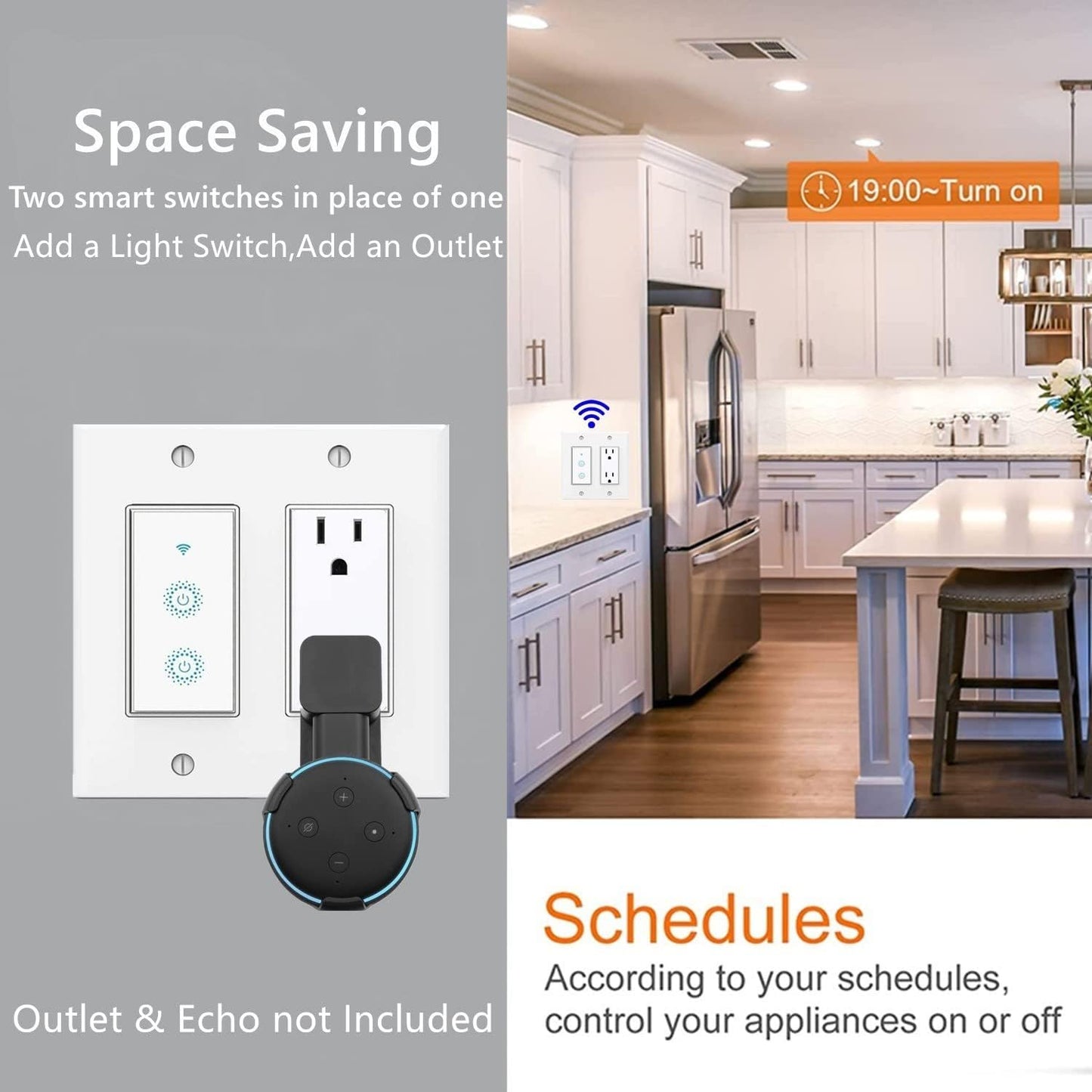 Smart WiFi Switch - Wireless Smartphone Controlled Wall Light Switch