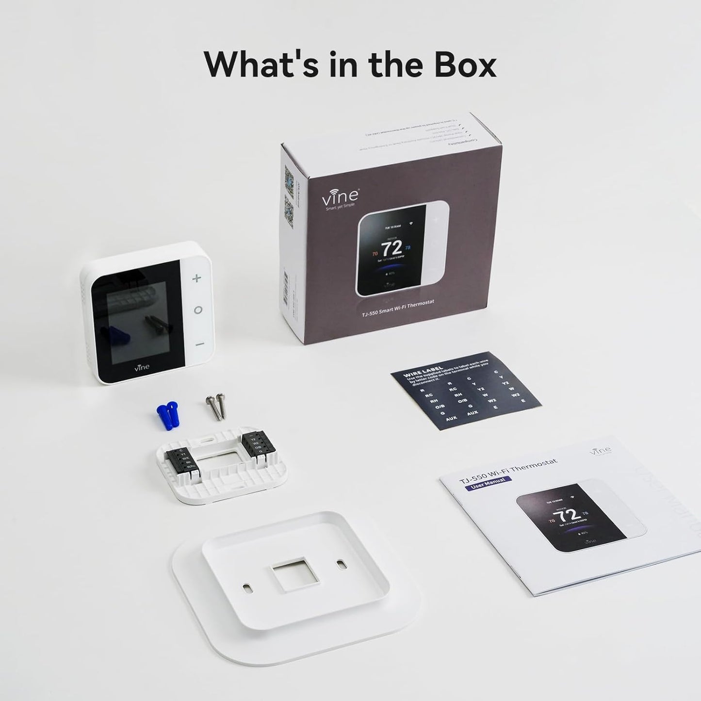 Vine Thermostat for Home with Touchscreen Color Display