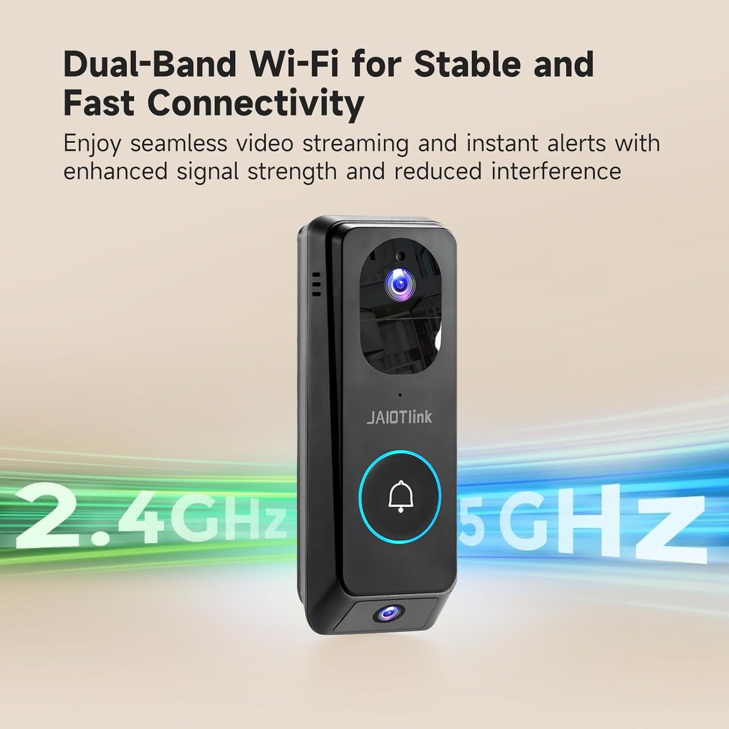 2K Dual Lens Video Doorbell Camera Wireless with Chime