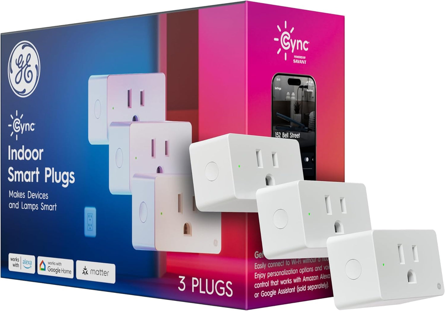 Cync Indoor Smart Plug, WiFi Outlet Socket