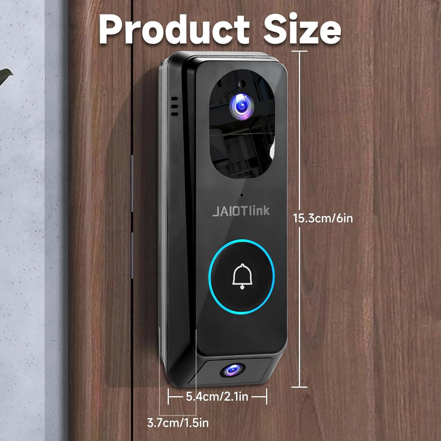 2K Dual Lens Video Doorbell Camera Wireless with Chime