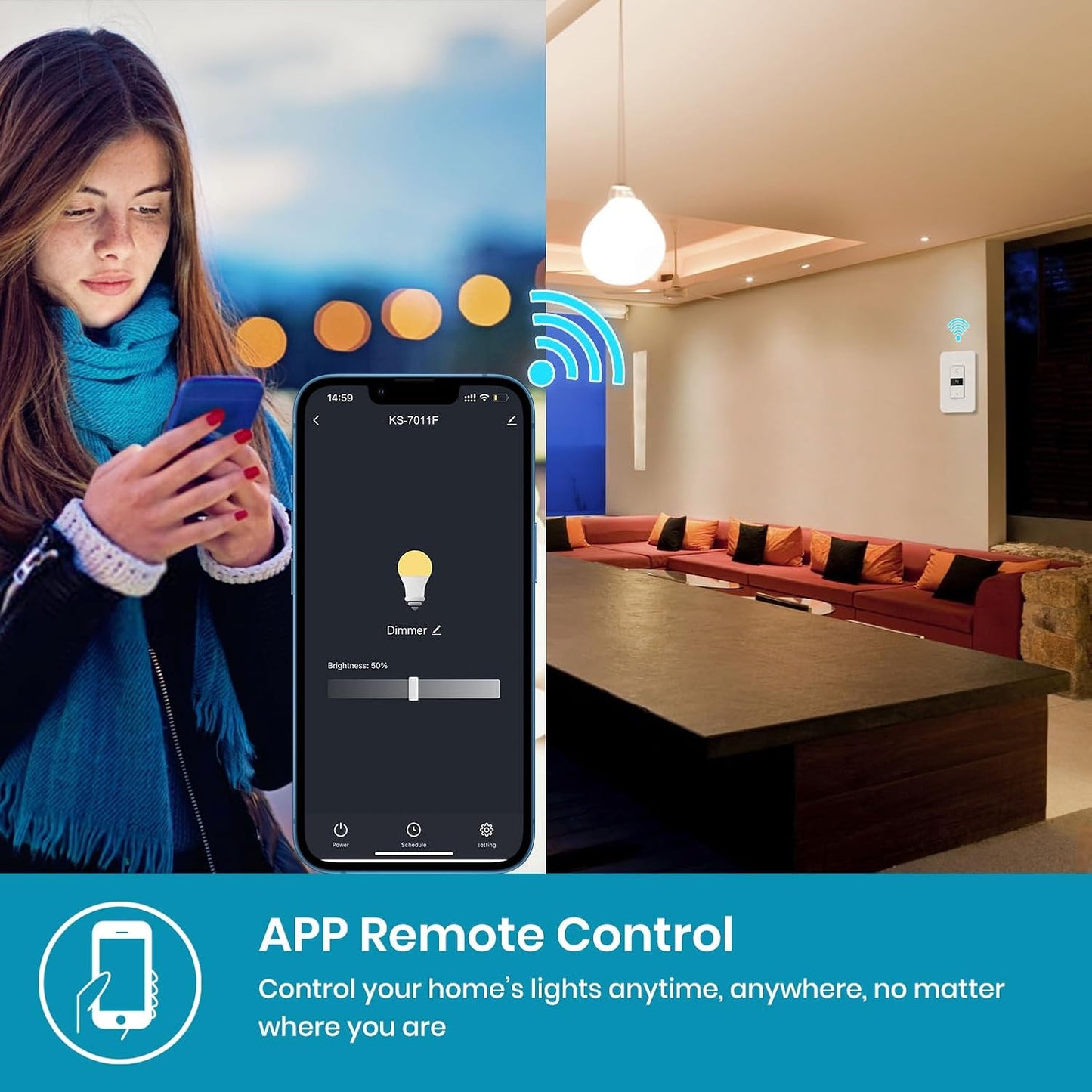 Milfra Smart Dimmer Switch 2Gang
