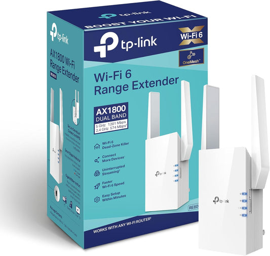 TP-Link AX1800 WiFi 6 Extender(RE605X)-Internet Booster