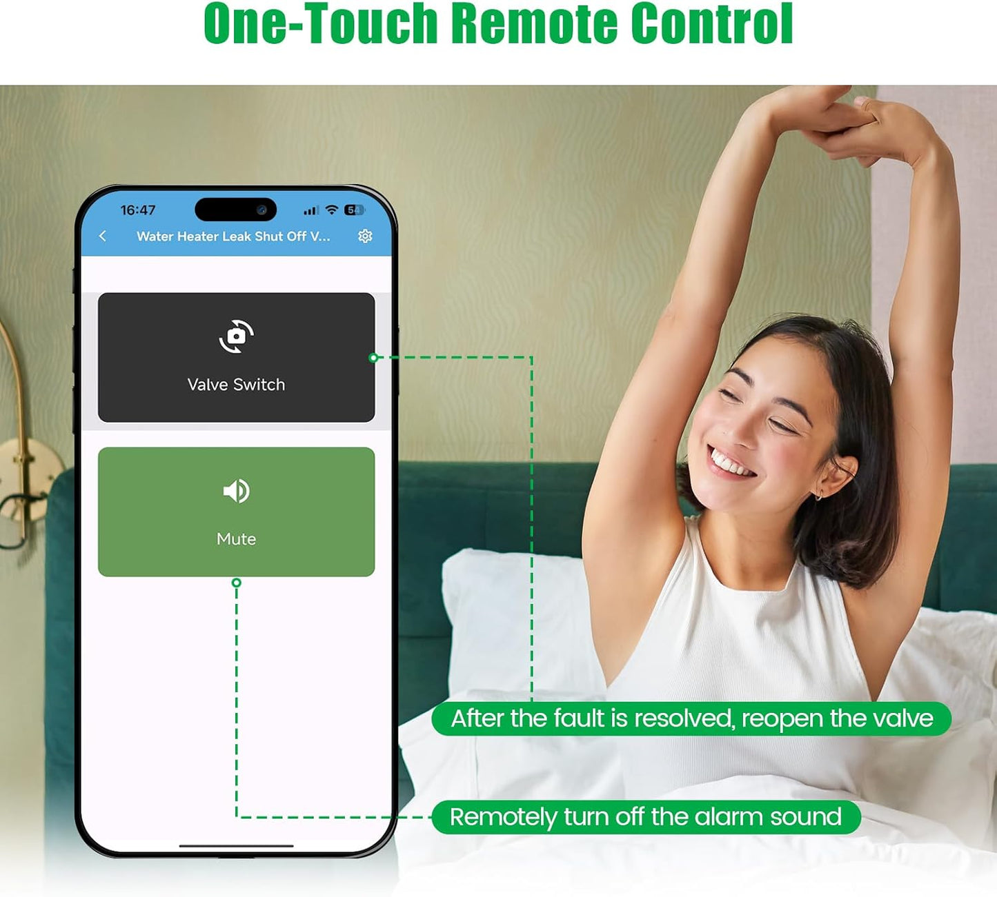 WiFi Water Leak Detector with Automatic Shutoff Valve