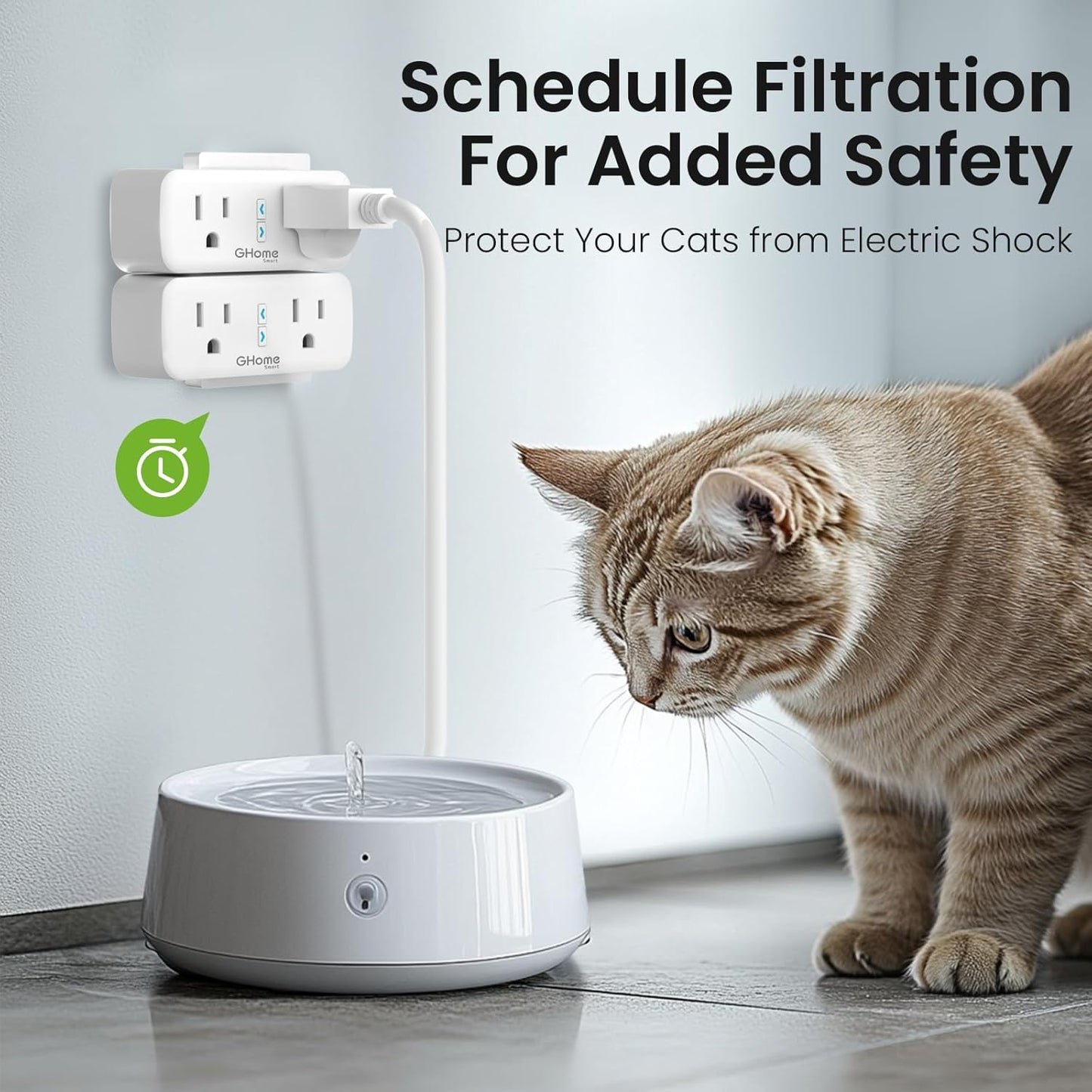 GHome Smart Plug, 15A WiFi Smart Outlet Compatible with Alexa &amp; Google Home