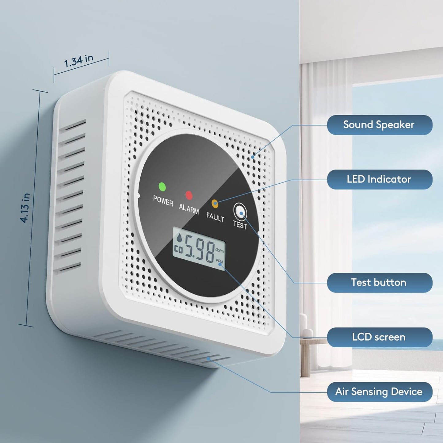 3 Packs, 2-in-1,Smoke Carbon Monoxide Detector