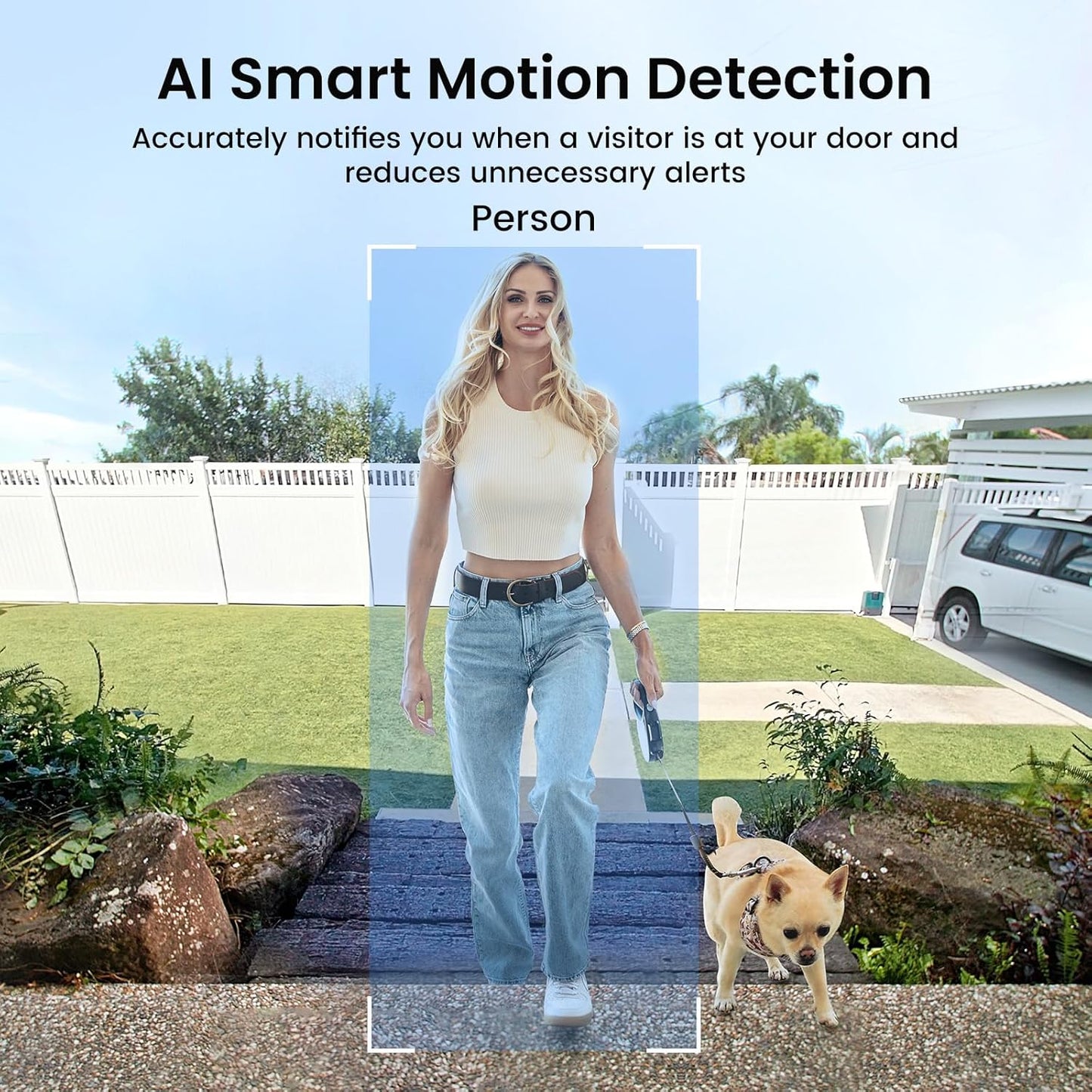AOSU Doorbell Camera Wireless- Head-to-Toe View