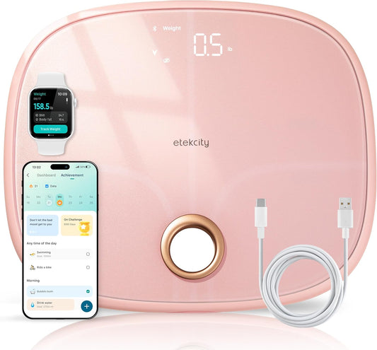 Etekcity Rechargeable Pink Smart Scale for Body Weight
