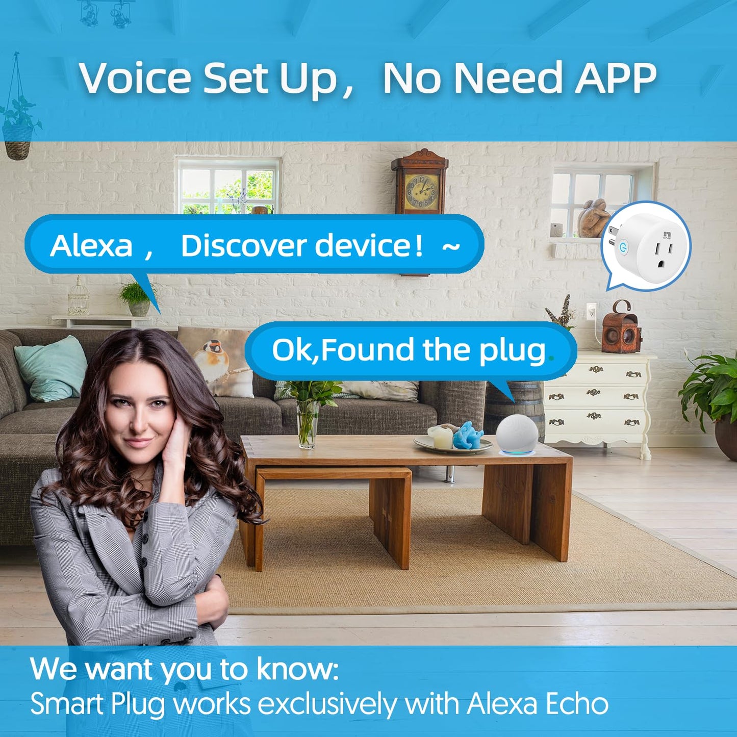 YNF Smart Plug, Simple Setup with One Voice Command